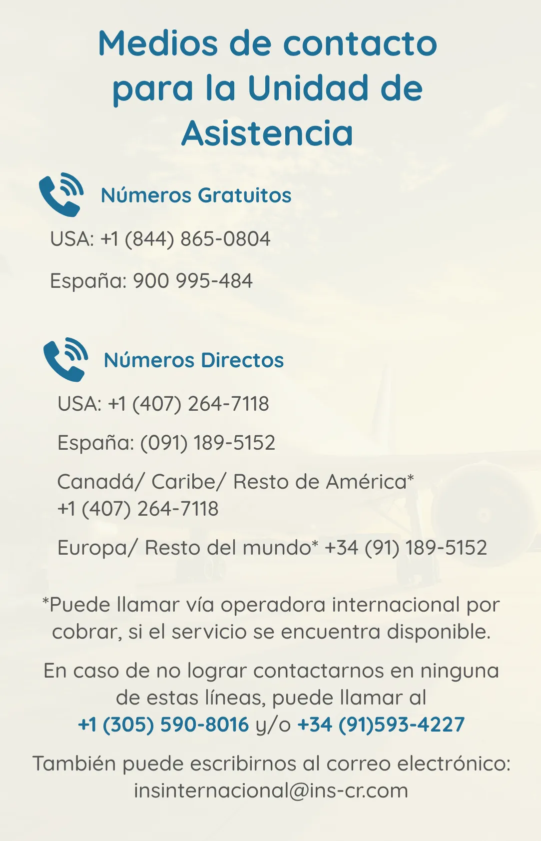 imagen de contactos para la unidad de asistencia